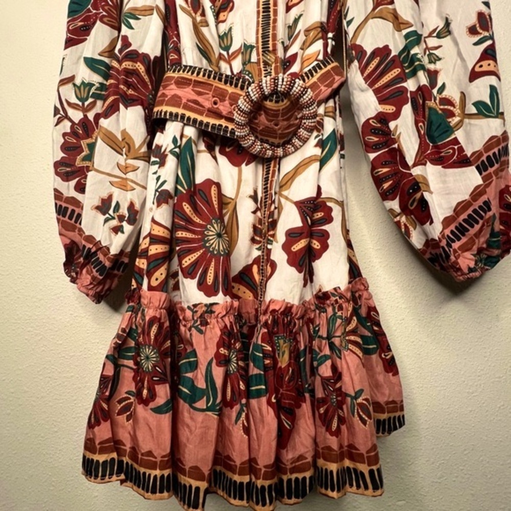 FARM Rio Riad Mini Dress in Brown Motif, size XS NWT - Picture 7 of 9